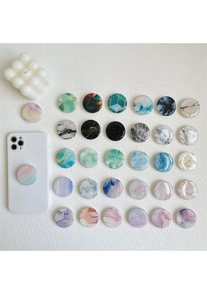 24 Lüks Mermer Katlanabilir Telefon Tutucu Braketi Telefon Zil Standı Desteği Soket Telefon Kavrama iPhone Samsung Xiaomi Için Telefon Standı (Yurt Dışından) modelleri