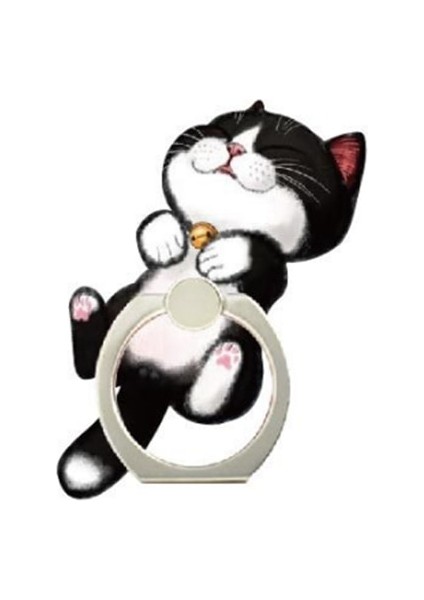 E Akrilik Telefon Tutucu Karikatür Kedi Parmak Yüzük Tutucu Cep Telefonu Tutucu iPhone Xiaomi Huawei Tüm Cep Telefonu Standı Tutucu (Yurt Dışından) modelleri