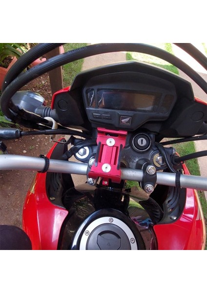 Kırmızı Yükseltme Metal Motosiklet Bisiklet Telefon Tutucu Alüminyum Alaşımlı Kaymaz Braket Gps Klip Tüm Akıllı Telefonlar Için Evrensel Bisiklet Telefon Standı (Yurt Dışından) modelleri