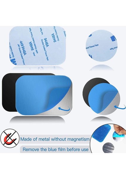 1 Adet Gümüş 45X65 Ince Metal Plaka Manyetik Araç Telefonu Tutucu Demir Sac Etiket Disk Mıknatıs Tablet Masası Cep Telefonu Araç Standı Montaj Yuvarlak (Yurt Dışından) modelleri