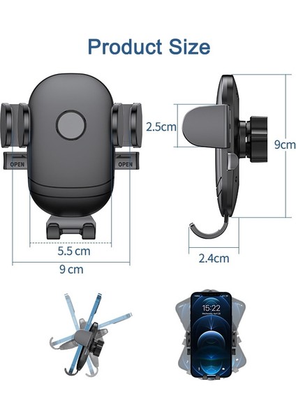 Siyah Araç Telefonu Tutucu Standı Hava Firar Dağı Için Araba Cep Telefonu Gps Desteği 4.5-7.0 Inç Cihazlar Için Telefon Araç Telefonu Sabitleme Kıskacı (Yurt Dışından) indirimleri