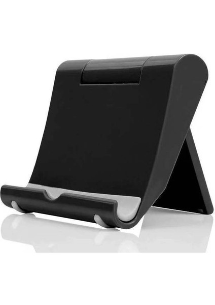 Siyah Evrensel Katlanabilir Masa Telefonu Tutucu Montaj Standı Samsung S20 Artı Ultra Not 10 IPhone 12 Cep Telefonu Tablet Masaüstü Tutucu (Yurt Dışından)