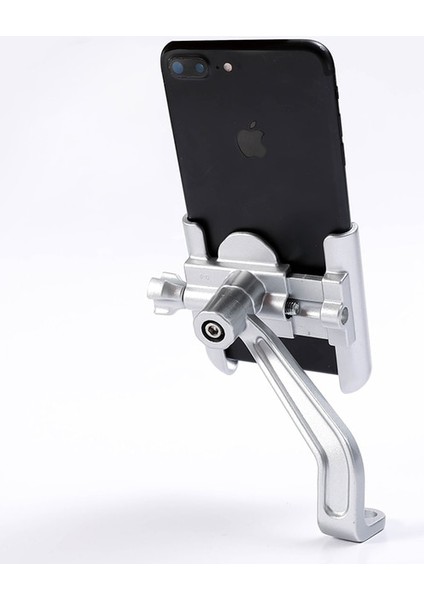 Rearviewmirrorsilver Untoom Alüminyum Alaşım Motosiklet Bisiklet Cep Telefonu Tutucu Bisiklet Gidon Telefon Standı Motosiklet Dikiz Aynası Montaj Braketi (Yurt Dışından)