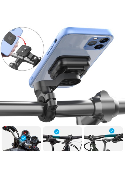 Siyah Bisiklet Bisiklet Telefon Tutucu Dağı 360° Dönme Motosiklet Gidon Akıllı Telefon Tutucu Hızlı Kilit Mtb Bisiklet Telefon Desteği (Yurt Dışından) fiyatları
