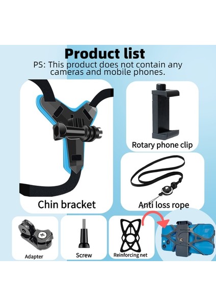 C Motosiklet Kask Çene Standı Montaj Tutucu iPhone Huawei Xiaomi Samsung Için Gopro 11 10 Eylem Spor Kamera Tam Yüz Tutucu (Yurt Dışından)