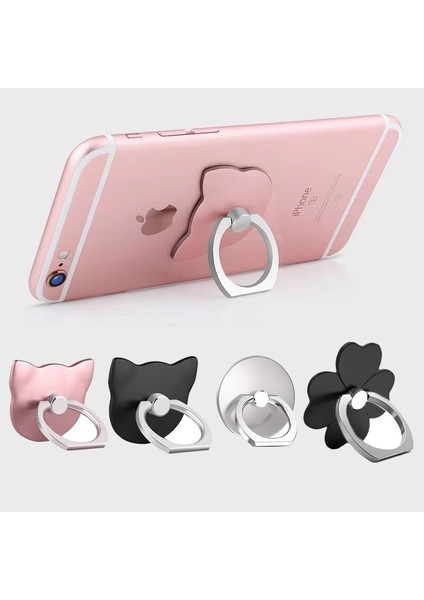 Yuan-Altın Evrensel Parmak Yüzük Cep Telefonu Soketi Akıllı Telefon Tutucu Cep Akıllı Yuvarlak Telefon Zil iPhone 7 Için Sevimli Kedi Tutucu Montaj Standı (Yurt Dışından) fiyatları