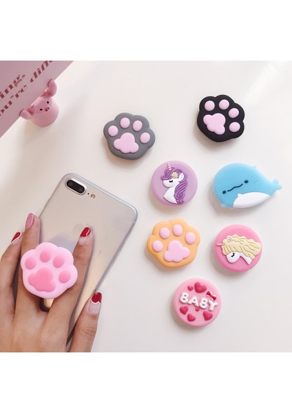 18 Sevimli Telefon Soketi Evrensel Kedi Pençe Pençe Cep Telefonu Streç Braketi Karikatür Telefon Standı Parmak Tutucu (Yurt Dışından) fiyatları