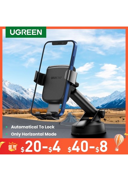 Manyetik Kilitlemek Için Ugreen Araç Telefonu Tutucu Standı Yerçekimi Araba Vantuz Telefon Standı iPhone 13 12 Için Cep Telefonu Için Xiaomi Redmi Samsung Huawei (Yurt Dışından) fiyatları