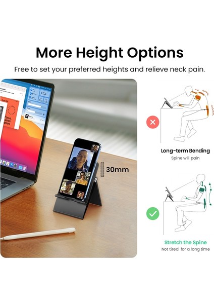 Tablet Standı Ugreen Telefon Tutucu Standı Moblie Telefonu Desteği iPhone 13 12 Xiaomi Samsung Huawei Tablet Tutucu Masası Cep Telefonu Tutucu Standı (Yurt Dışından) modelleri