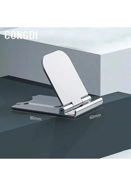 Gümüş Evrensel Telefon Standı Katlanabilir Taşınabilir Tutucu iPhone 13 Xiaomi Huawei Samsung Cep Telefonu Ayarlanabilir Masaüstü Stand Braketi (Yurt Dışından) fırsatları
