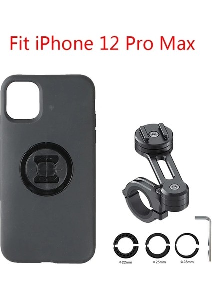 Montaj Kiti 12MAX Motosiklet Cep Telefonları Tutucu ile Iphone 12 Pro Max 11/xs Bisiklet Moto Smartphon Telefon Standı Hızlı Montaj Gps Desteği (Yurt Dışından)