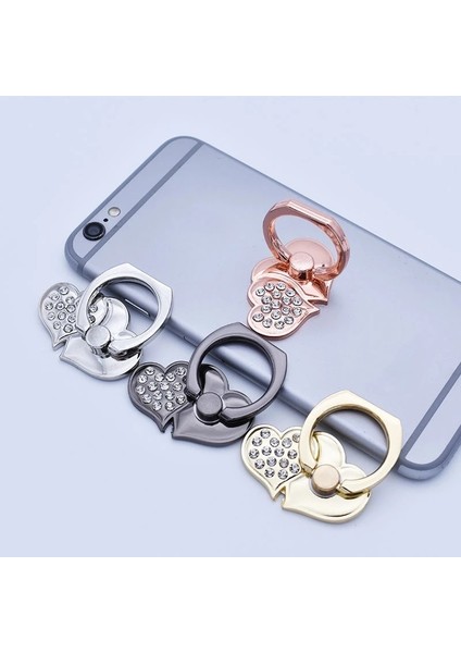 Tip 1-Siyah 2021 Yeni Moda Parlak Elmas Taklidi Telefon Zil Standı Parmak Tutucu Hediye Cep Telefonu Standı Anti-Kayıp iPhone iPad Xiaomi Için (Yurt Dışından) modelleri