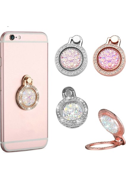 Tip 1-Siyah 2021 Yeni Moda Parlak Elmas Taklidi Telefon Zil Standı Parmak Tutucu Hediye Cep Telefonu Standı Anti-Kayıp iPhone iPad Xiaomi Için (Yurt Dışından) indirimleri