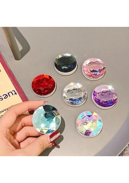 Xczd-Mavi Glitter Standı Renkli 3D Mücevher Popüler Cep Telefonu Parmak Yüzük Kavrama Katlanır Tutucu IPhone Xs Samsung Streç Plasitc Braketi (Yurt Dışından) fiyatları