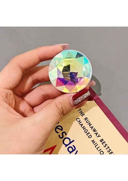 Xczd-Mavi Glitter Standı Renkli 3D Mücevher Popüler Cep Telefonu Parmak Yüzük Kavrama Katlanır Tutucu IPhone Xs Samsung Streç Plasitc Braketi (Yurt Dışından) fırsatları