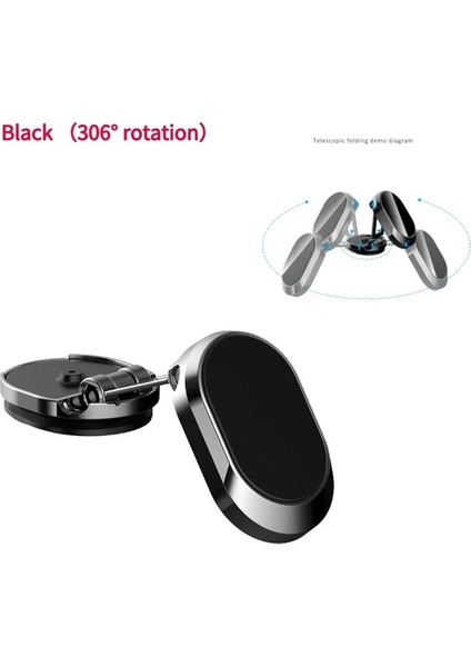 1 Adet Siyah Manyetik Araç Telefonu Tutucu 360 Döndürülebilir Katlanabilir Mıknatıs Cep Telefonu Standı Cep Gps Desteği iPhone 14 13 Xiaomi Mi Samsung Lg (Yurt Dışından)