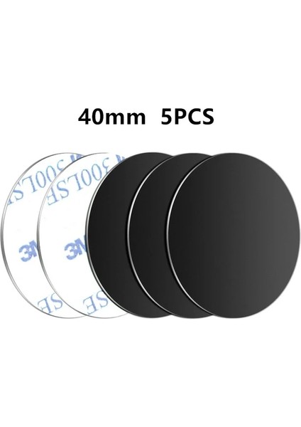5 Adet Siyah 40X40 1/3/5 Adet Metal Plaka Etiket Disk Sac Demir Mıknatıs Için Cep Telefonu Tutucu Manyetik Araç Telefonu Standı Montaj Tutucu Evrensel (Yurt Dışından)