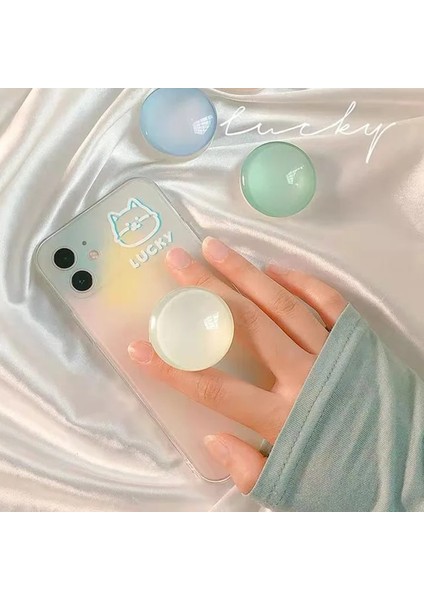 Beyaz Kristal Parmak Kavrama Tutucu Telefon Evrensel Esnek Katlama Braketi Genişleme Cep Telefonu Standı Soketi Tembel Kore Popüler (Yurt Dışından)