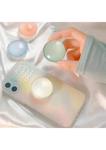 Beyaz Kristal Parmak Kavrama Tutucu Telefon Evrensel Esnek Katlama Braketi Genişleme Cep Telefonu Standı Soketi Tembel Kore Popüler (Yurt Dışından) indirimleri