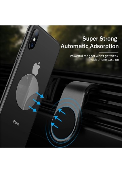 Gümüş Manyetik Telefon Tutucu Araba Standı Mıknatıs Cep Telefonu Braketi Araba Manyetik Tutucu iPhone 12 Pro Max Samsung Hava Firar Dağı (Yurt Dışından) fırsatları