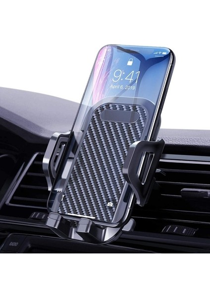 Siyah Araba Hava Firar Telefon Montaj Araç Telefonu Tutucu iPhone 12 Pro 11 Xs Xr Samsung Evrensel Araç Cep Telefonu Standı Montaj Gps Desteği (Yurt Dışından)