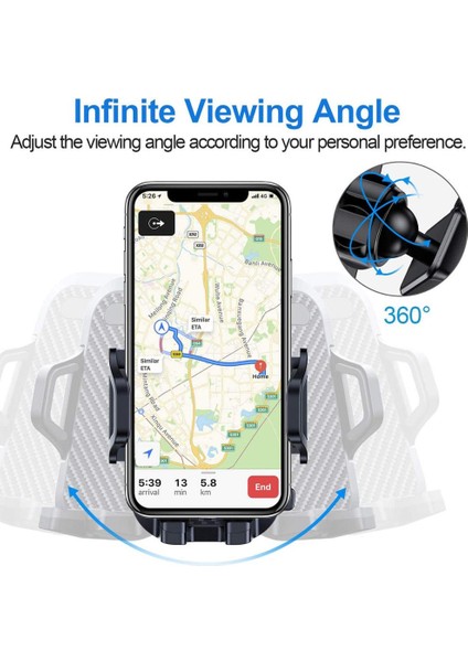 Siyah Araba Hava Firar Telefon Montaj Araç Telefonu Tutucu iPhone 12 Pro 11 Xs Xr Samsung Evrensel Araç Cep Telefonu Standı Montaj Gps Desteği (Yurt Dışından) fiyatları