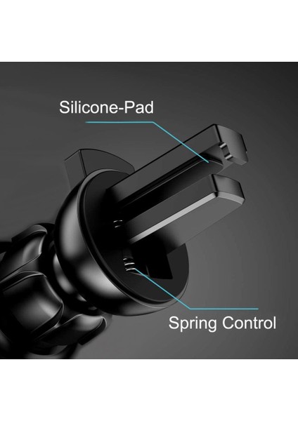 Siyah Araba Hava Firar Telefon Montaj Araç Telefonu Tutucu iPhone 12 Pro 11 Xs Xr Samsung Evrensel Araç Cep Telefonu Standı Montaj Gps Desteği (Yurt Dışından) modelleri