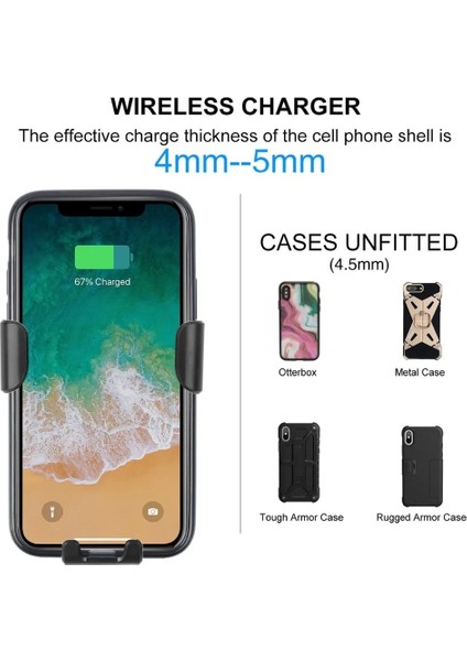 B Siyah 15W Araç Kablosuz Şarj Cihazı Manyetik Araç Montaj Telefon Tutucu iPhone 14 13 12 Samsung Xiaomi Kızılötesi Indüksiyon Qı Hızlı Şarj (Yurt Dışından) indirimleri