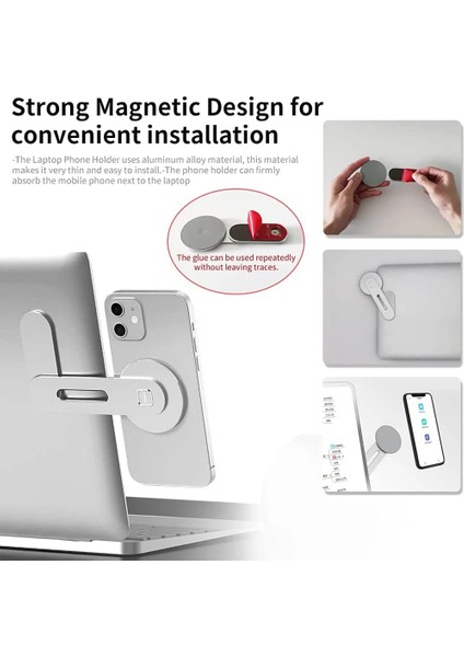Gümüş Manyetik Telefon Tutucu iPhone 12 Pro Magsafe Metal Dizüstü Telefon Standı Xiaomi Tutucu Yan Montaj Tablet iMac Braketi (Yurt Dışından) fırsatları