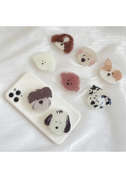 G Sevimli Karikatür Köpek Cep Telefon Tutucu Kavrama Tok Standları Halka Genişleyen Tutucu Parmak Braketi Taban Halkalı Telefon Kılıfı Aksesuarları Braketi (Yurt Dışından) fırsatları