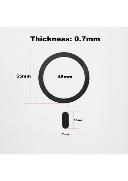 2 Navyblue 2 Adet Metal Halka Etiket Magsafe Manyetik Kablosuz Şarj Cihazı iphone 14 Pro Max 13 12 Mini Evrensel Mıknatıslı Araç Tutucu Plaka (Yurt Dışından)