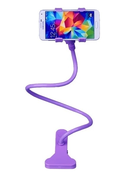 Mor Cep Telefonu Tutucu Evrensel Akıllı Telefon Kelepçesi 60CM Pençe Klipsi Esnek Çubuk Mafsallı Destek Braketi 360° Ayarlanabilir Tembel Stand (Yurt Dışından)