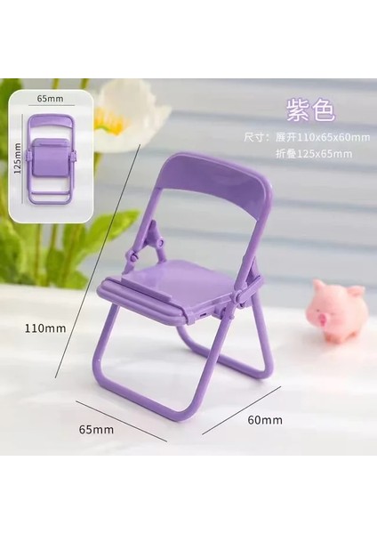 Zise Taşınabilir Mini Cep Telefon Standı Masaüstü Sandalye Standı 4 Renk Ayarlanabilir Macaron Renk Standı Katlanabilir Shrink Dekorasyon Dekorasyon (Yurt Dışından)