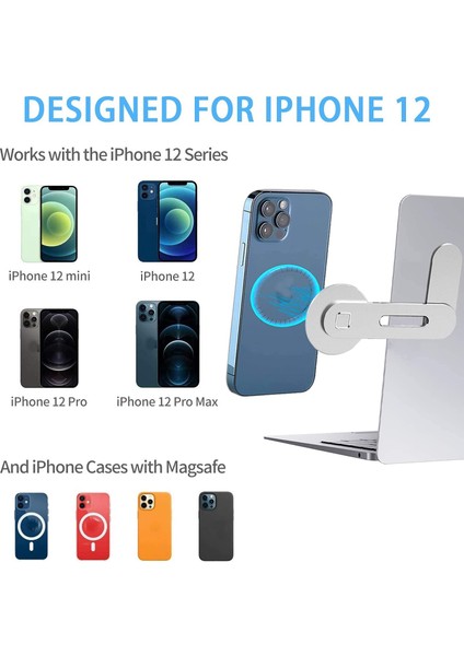 Mavi Manyetik Telefon Tutucu iPhone 12 13 14 Pro Metal Dizüstü Telefon Standı iPhone 13 Tutucu Yan Montaj Tablet iMac Braketi (Yurt Dışından) modelleri