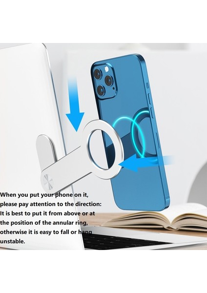 Mavi Manyetik Telefon Tutucu iPhone 12 13 14 Pro Metal Dizüstü Telefon Standı iPhone 13 Tutucu Yan Montaj Tablet iMac Braketi (Yurt Dışından) indirimleri