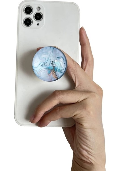 08 Lüks Parlak Mermer Desen Kavrama Tok Telefon Tutucu Parmak Yüzük Katlanabilir Şeffaf Cam Kristal Top Soket Griptok Tutucu (Yurt Dışından) fırsatları