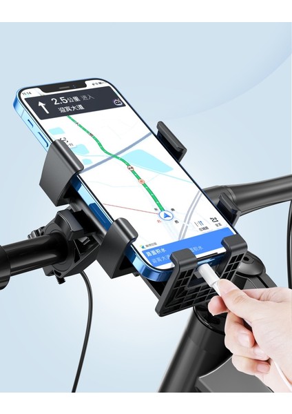 Siyah Bisiklet Telefonu Montajı 360° Ayarı Evrensel Bisiklet Telefon Tutucu 4.7-7.2 Inç Cep Telefonu Standı iPhone 14 Xiaomi Samsung Için (Yurt Dışından) fırsatları