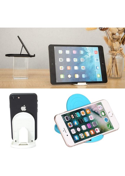 Beyaz Katlanabilir Tablet Cep Telefonu Masaüstü Telefon iPad iPhone Samsung Için Standı Masa Tutucu Ayarlanabilir Masa Braketi Akıllı Telefon Standı (Yurt Dışından) modelleri