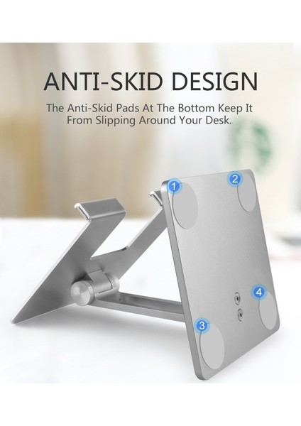 Gümüş Küçük Boyutlu Metal Masa Cep Telefonu Tutucu iPhone iPad Xiaomi Için Standı Ayarlanabilir Masaüstü Tablet Tutucu Evrensel Masa Cep Telefonu Standı (Yurt Dışından) fiyatları