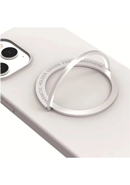 Tutkal-Gümüş Dönebilen Manyetik Akıllı Telefon Standı Mıknatıs Metal Parmak Yüzük Tutucu Magsafe Kablosuz Şarj iphone 13 Soket (Yurt Dışından)