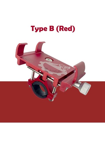 Tip B (Kırmızı) Bisiklet Bisiklet Cep Telefonu Tutucu Alüminyum Alaşımlı Mtb Motosiklet Montaj Standı Kaymaz Ayarlanabilir Gps Moto Mirro Gidon Klipsi (Yurt Dışından)