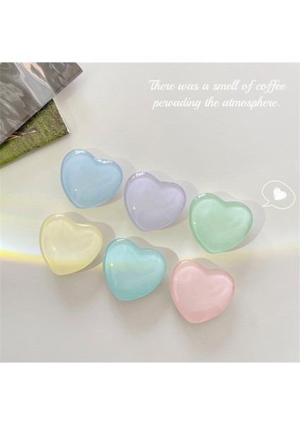 B Kore 3D Cam Şeffaf Epoksi Kristal Top Kalp Griptok Braketi iPhone 11 13 Pro Max Moblie Telefon Kılıfı Standı Kavrama Tok (Yurt Dışından) fırsatları