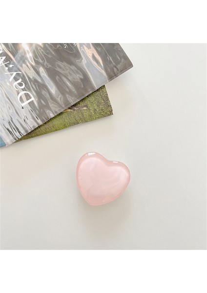 B Kore 3D Cam Şeffaf Epoksi Kristal Top Kalp Griptok Braketi iPhone 11 13 Pro Max Moblie Telefon Kılıfı Standı Kavrama Tok (Yurt Dışından) indirimleri