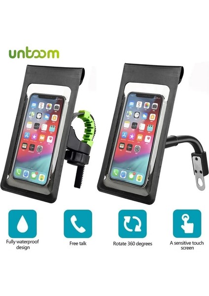 Rearviewmirror Untoom Su Geçirmez Bisiklet Bisiklet Telefon Tutucu Standı Gidon Motosiklet Dikiz Aynası Cep Telefonu Halkalı Telefon Kılıfı Montaj Çantası Çanta (Yurt Dışından) modelleri