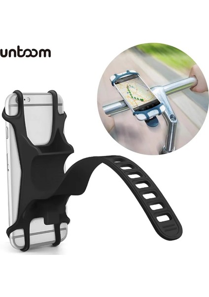 Gri Evrensel Bisiklet Telefon Tutucu Silikon Bisiklet Gidon Cep Telefonu Montaj iPhone Xs Xr x 8 7 Artı Samsung Galaxy S8 S7 Not 6 (Yurt Dışından)