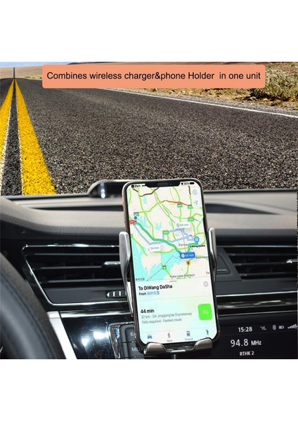 Gümüş Otomatik Sıkma 10 W Araç Kablosuz Şarj Cihazı Hava Firar Telefon Tutucu IPhone 13 Huawei Samsung Xiaomi Şarj Telefon Standı (Yurt Dışından) modelleri