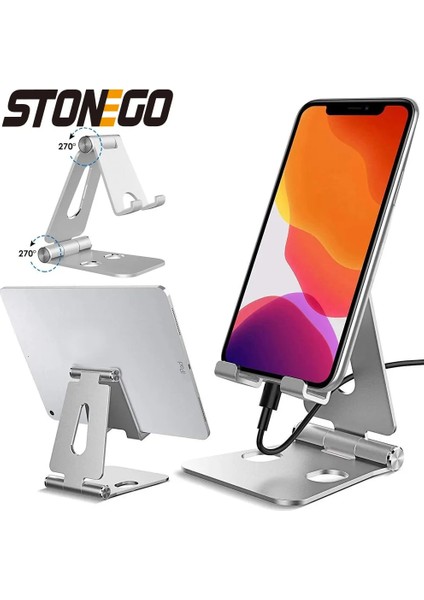 Moldel A (Gül) Stonego Telefon Tutucu Standı iPhone 11 Xiaomi Mi 9 Metal Telefon Tutucu Katlanabilir Cep Telefonu Standı Masası iPhone 7 8 x Xs (Yurt Dışından) fiyatları