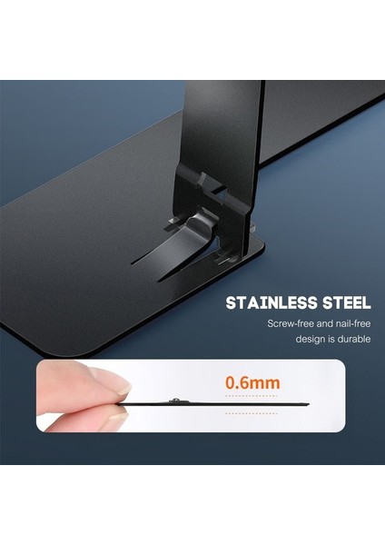 Beyaz 0.6mm Ultra Ince Telefon Tutucu Katlanır Görünmez Paslanmaz Çelik Cep Telefonu Arka Masaüstü Standı Mini Görünmez Evrensel Destek (Yurt Dışından)