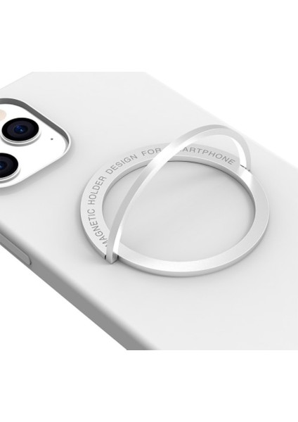 Tutkal-Gümüş Magsafe Manyetik Araç Telefonu Tutucu iPhone 14 13 12 Pro/pro Max/mini Mıknatıs Parmak Yüzük Soketi Cep Telefonu Stand Braketi (Yurt Dışından)