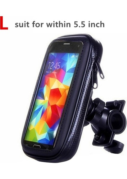 L Boyutu Bisiklet Motosiklet Telefon Tutucu Su Geçirmez Bisiklet Telefon Kılıfı Çanta iPhone x 11 Açık Sürme Mobil Standı Desteği Scooter Kapak (Yurt Dışından)